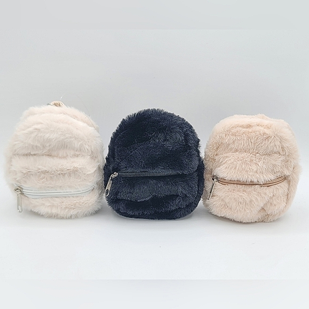 Mini Faux Fur Backpacks Bag Charms Set of 3 NEW #942